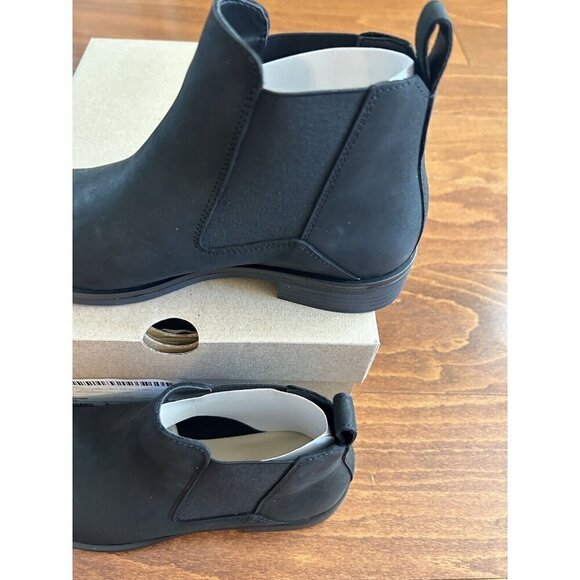 Clarks Women's 5.5 M Memi Top Ankle Boot Black Leather Slip On NEW - Picture 4 of 8